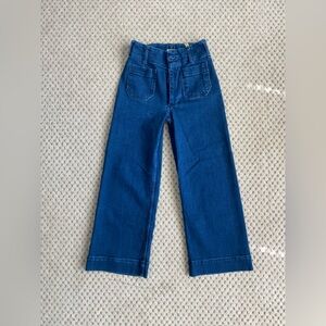 Anthropologie The Colette cropped wide leg jean, 23P, dark wash